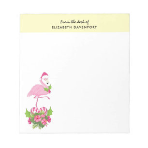 Bloco De Notas O Flamingo Rosa no Natal do Whimsical
