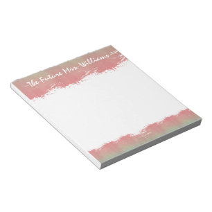 Bloco De Notas O Futuro Monograma de Casamento Bride Rosa Verde