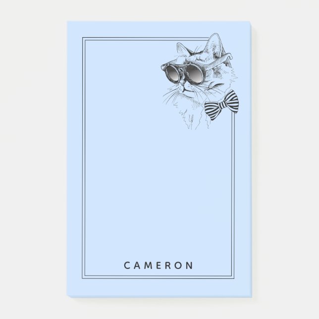 Bloco De Notas O gato legal | adiciona seu nome (Frente)