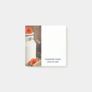 Bloco De Notas O jarro de leite branco rústico com laranja