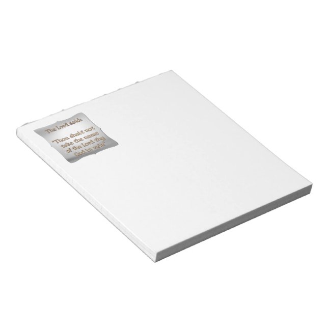 Bloco De Notas O Mandamento do segundo (Inclinado)