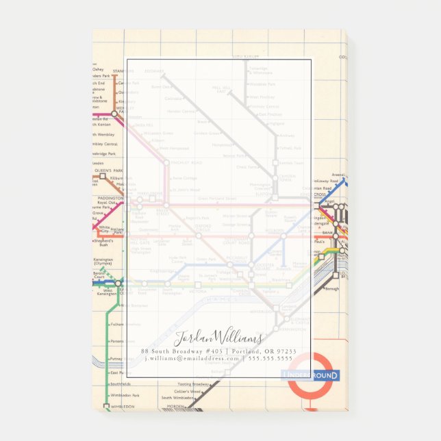 Bloco De Notas O mapa subterrâneo de Londres (Frente)