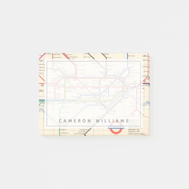 Bloco De Notas O mapa subterrâneo de Londres (Frente)