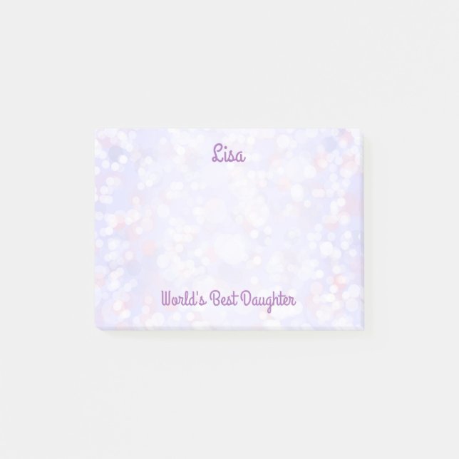 Bloco De Notas O Melhor Bonito Bokeh Filha do Mundo (Frente)