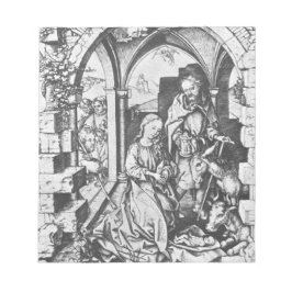 Bloco De Notas O Nascimento de Jesus (por Martin Schongauer)