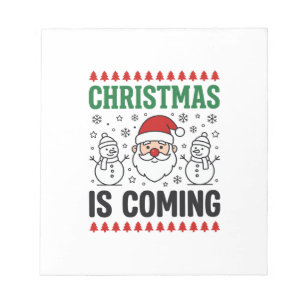 Bloco De Notas O Natal Está Chegando Design de Papai Noel Boneco