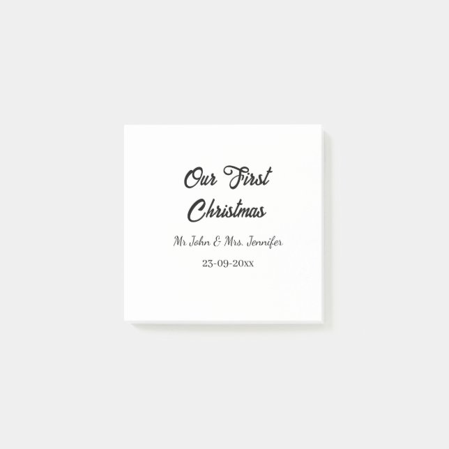 Bloco De Notas O nosso primeiro Natal, Sr. e Sra. casal, data (Frente)