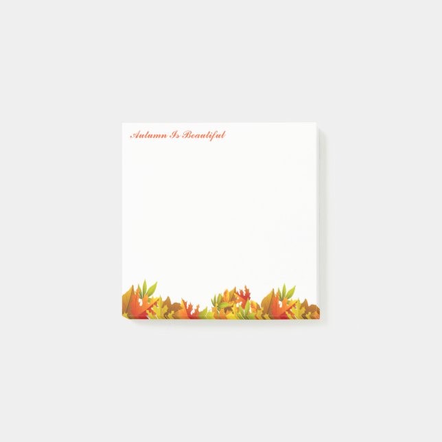 Bloco De Notas O Nota-Outono do cargo do outono é bonito (Frente)