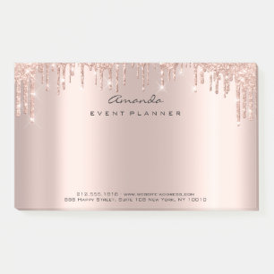 Bloco De Notas O ouro do rosa do rosa cora brilho Sparkly do