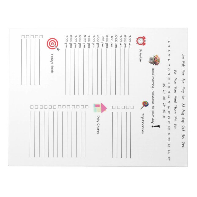 Bloco De Notas O Planejador Diário do Dia a Dia (Frente)