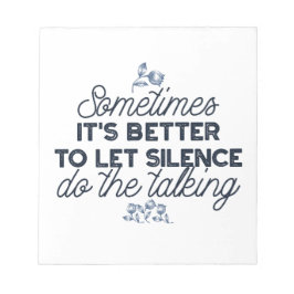 Bloco De Notas O poder do silêncio - citação inspiracional