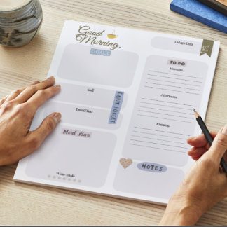 Bloco De Notas O Produtivo Planejador Diário da Rotina da Manhã