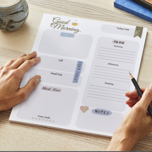 Bloco De Notas O Produtivo Planejador Diário da Rotina da Manhã (Start your day with a focus )