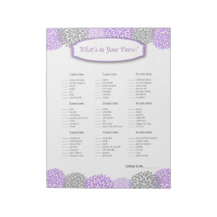 Bloco De Notas O que está no seu porta-copos Jogo da Dália Roxa C