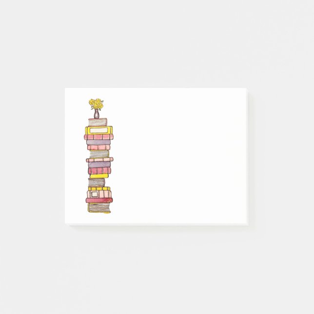 Bloco De Notas O rosa registra notas pegajosas (Frente)