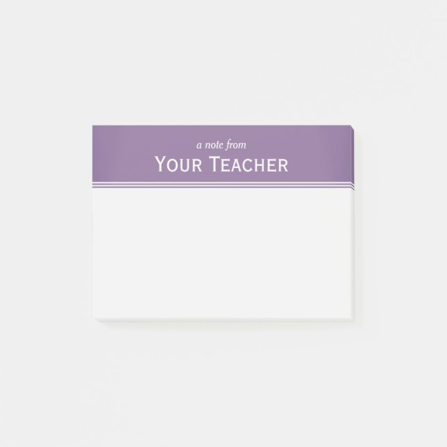 Bloco De Notas O roxo clássico da lavanda personalizou 4" x 3" (Frente)
