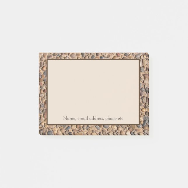 Bloco De Notas O seixo rústico apedreja a foto com texto feito (Frente)