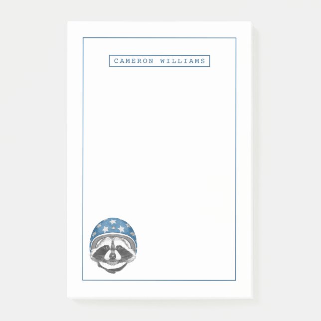 Bloco De Notas O temerário do guaxinim | adiciona seu nome (Frente)