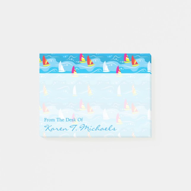 Bloco De Notas O teste padrão de néon | do iate adiciona seu nome (Frente)