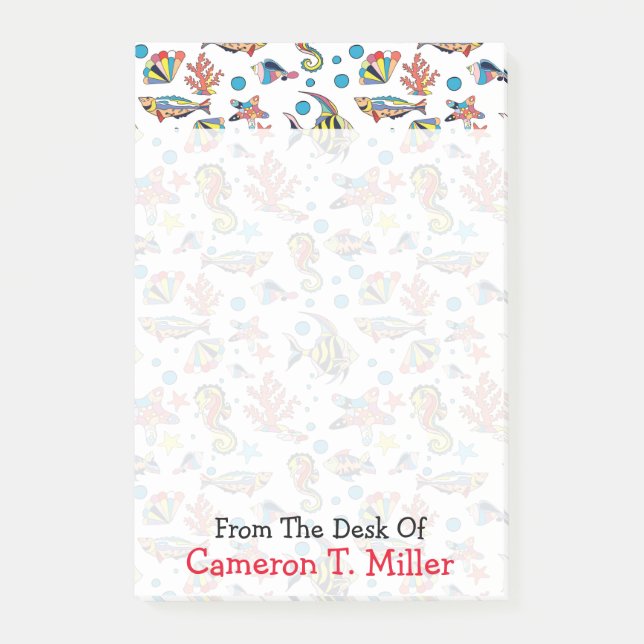 Bloco De Notas O teste padrão subaquático | da vida marinha (Frente)