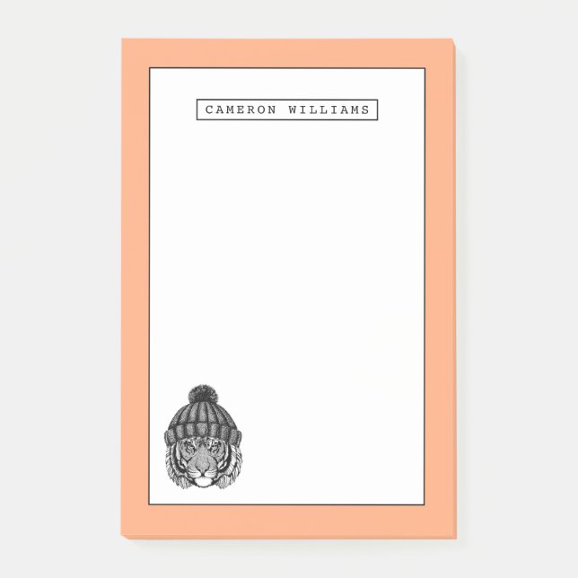 Bloco De Notas O tigre pronto da forma do inverno | adiciona seu (Frente)