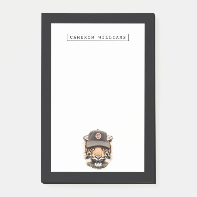 Bloco De Notas O tigre surfando | adiciona seu nome (Frente)