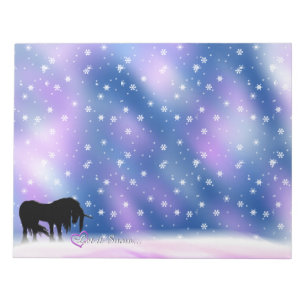 Bloco De Notas O unicórnio preto Mystical (o deixe a neve)
