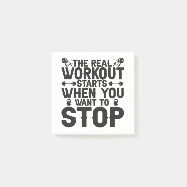 Bloco De Notas O Workout Real Começa Quando Você Quer Parar O Pre (Frente)