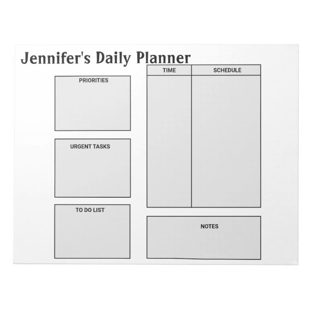 Bloco De Notas objetivos de planejador diário personalizados simp (Frente)