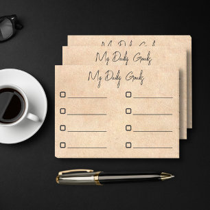 Bloco De Notas objetivos diários na moda minimalista kraft castan