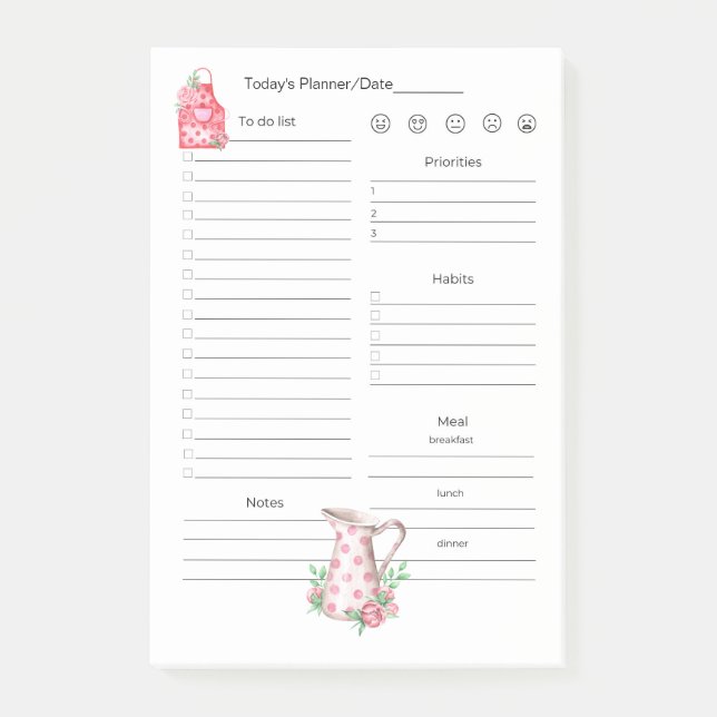 Bloco De Notas Objetivos diários, planejamento, refeições para co (Frente)