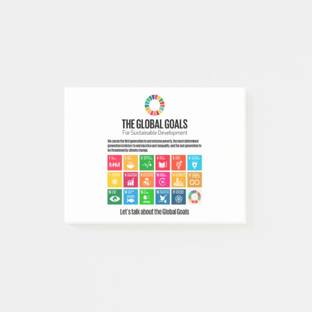 Bloco De Notas Objetivos modernos de sustentabilidade inspiracion (Frente)