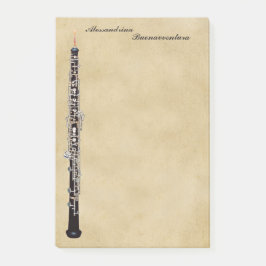 Bloco De Notas Oboe no nome customizável do olhar do pergaminho