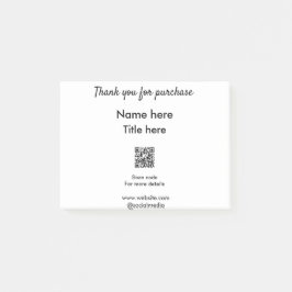 Bloco De Notas Obrigado pelo nome de compra aqui digitalizar QR