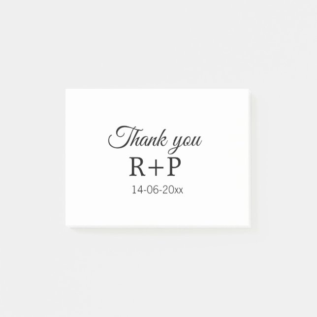 Bloco De Notas Obrigado por adicionar nome do casal data de texto (Frente)