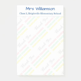 Bloco De Notas Obrigado Professora Nome Escola Pastel