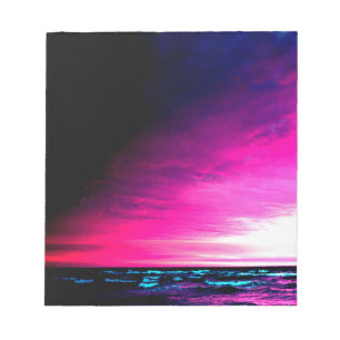 Bloco De Notas Oceano e pôr do sol coloridos e pacíficos