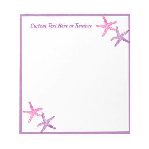 Bloco De Notas Oceano — Peixe-Estrelas Rosa Púrpura Personalizado