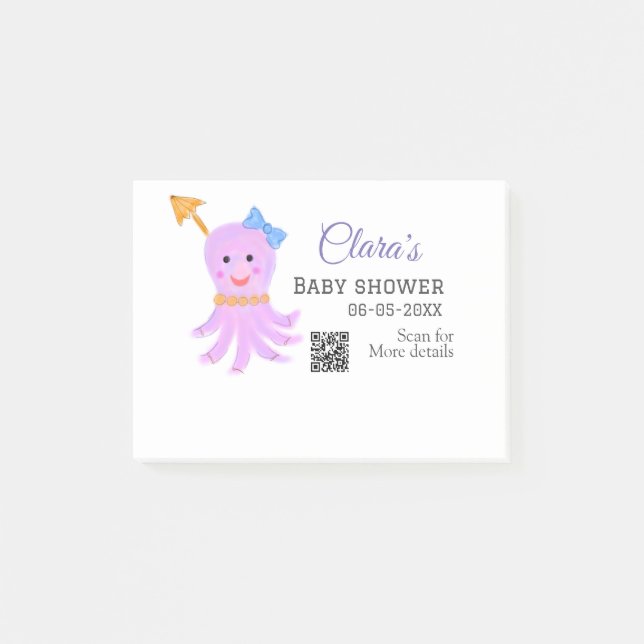 Bloco De Notas Octopus azul-d-água chá de fraldas mar ani (Frente)