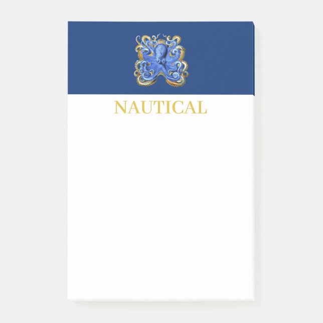 Bloco De Notas Octopus de Boat Beach House Personalizado (Frente)