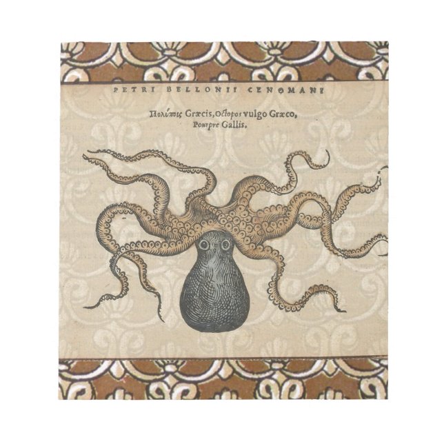 Bloco De Notas Octopus Kraken Vintage Illustration (Frente)