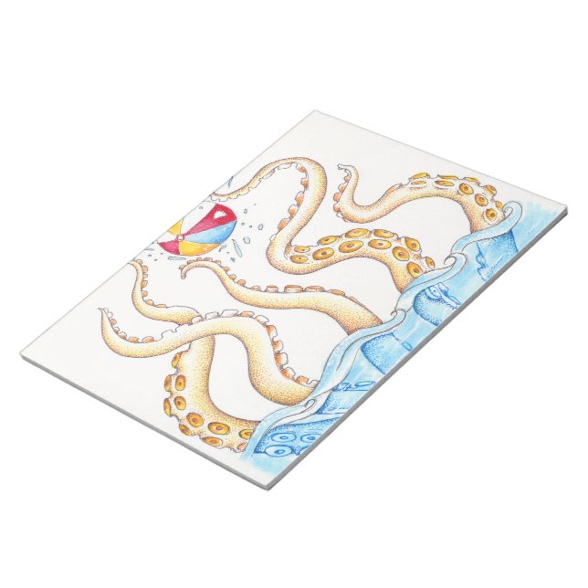 Bloco De Notas Octopus Playing Beach Ball (Inclinado)