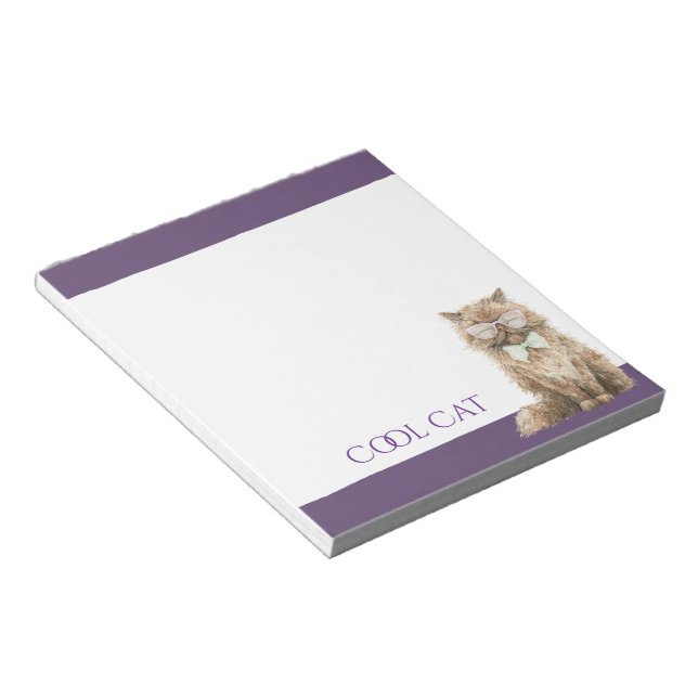 Bloco De Notas Óculos de Gato Legal Marrom   (Inclinado)
