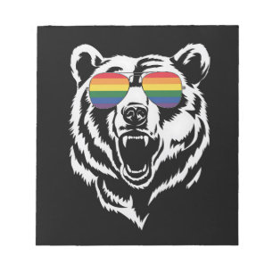 Bloco De Notas Óculos de sol arco-íris LGBTQ Bear Gay Bandeira do
