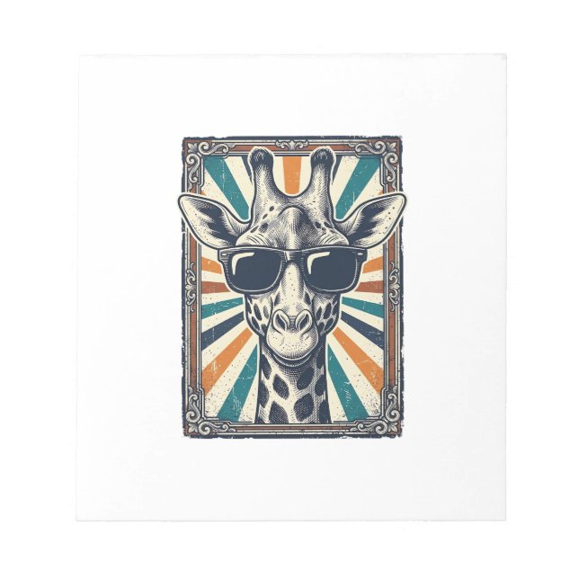 Bloco De Notas Óculos de Sol Girafa Vintage (Frente)