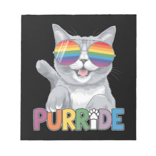 Bloco De Notas Óculos de Sol Purride Cat Orgulho Gay Arco-íris LG