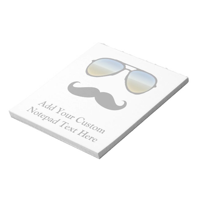Bloco De Notas Óculos de sol retro engraçados com bigode (Invertido)
