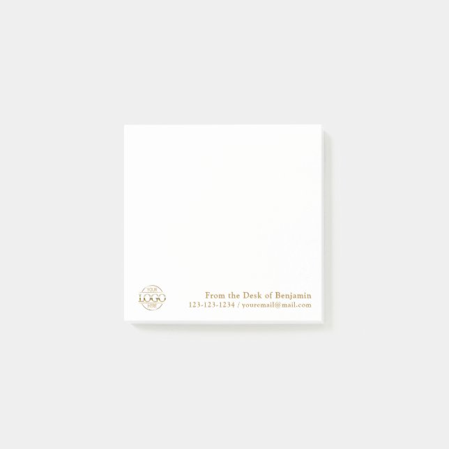 Bloco De Notas Office Custom Modern Simple Logo From the Desk of (Frente)