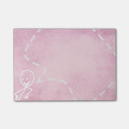 Bloco De Notas Office Family Stick Chalboard Rosa Engraçado