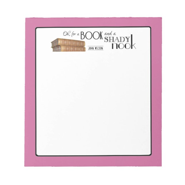 Bloco De Notas Oh por um livro e um anzol duvidoso (Frente)